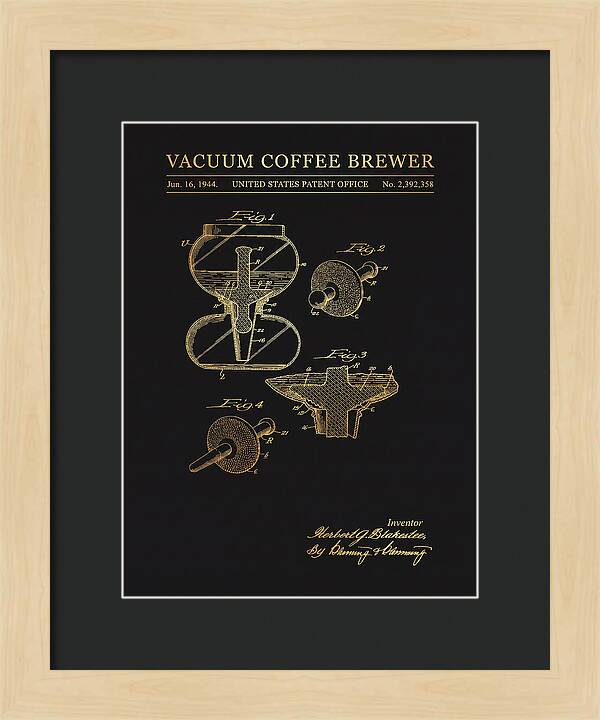 Vacuum Coffee Brewer Gold Patent Us2392358a