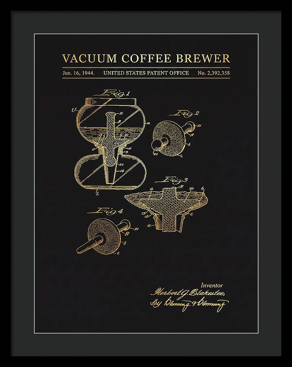 Vacuum Coffee Brewer Gold Patent Us2392358a