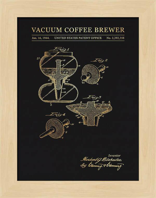 Vacuum Coffee Brewer Gold Patent Us2392358a