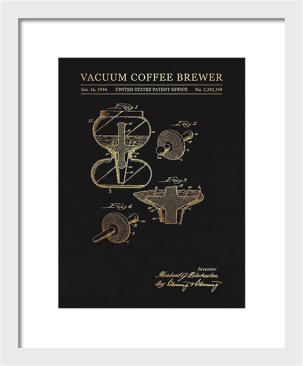 Vacuum Coffee Brewer Gold Patent Us2392358a