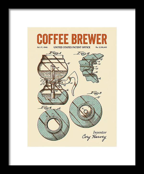 Vacuum Coffee Brewer Retro Patent Us2359405a