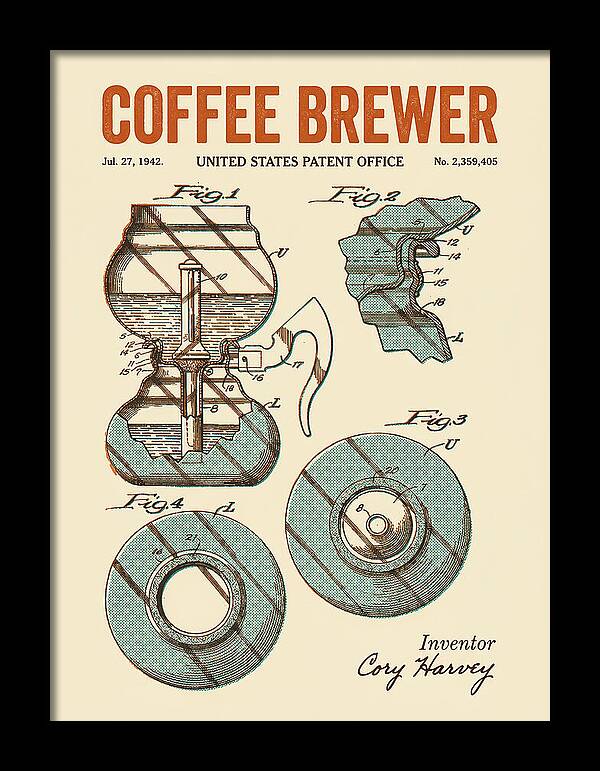Vacuum Coffee Brewer Retro Patent Us2359405a