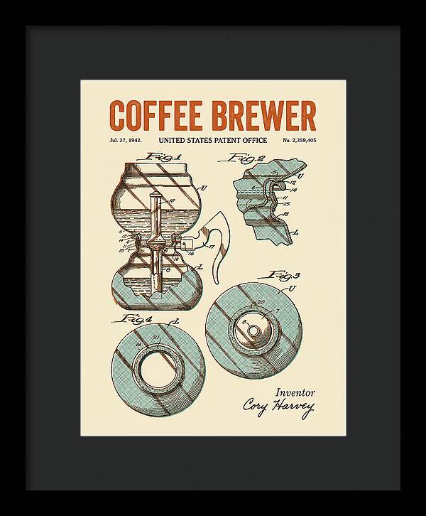 Vacuum Coffee Brewer Retro Patent Us2359405a