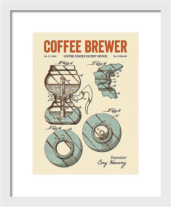 Vacuum Coffee Brewer Retro Patent Us2359405a