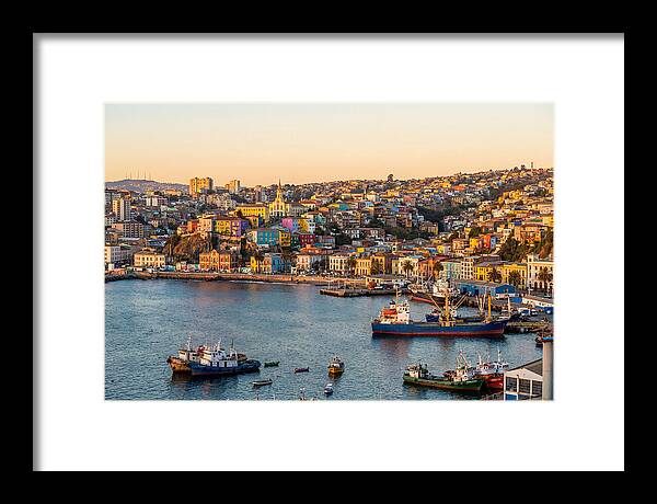 Valparaiso Harbor At Golden Hour