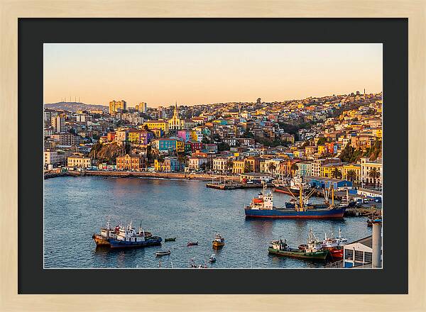 Valparaiso Harbor At Golden Hour