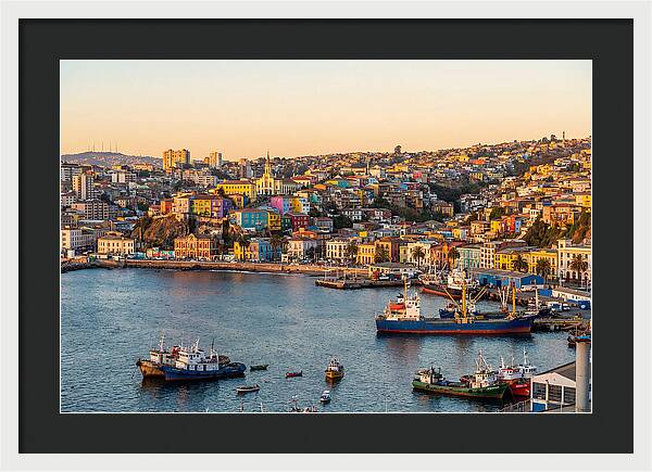 Valparaiso Harbor At Golden Hour