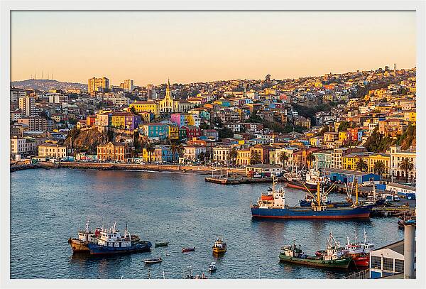 Valparaiso Harbor At Golden Hour