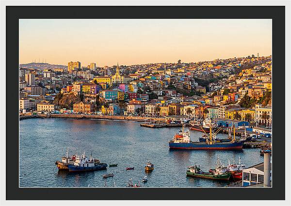 Valparaiso Harbor At Golden Hour