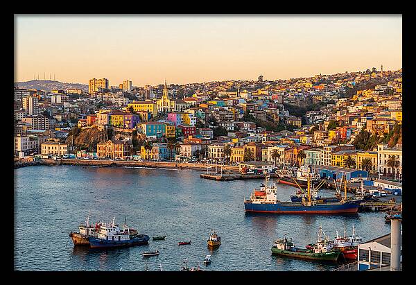 Valparaiso Harbor At Golden Hour