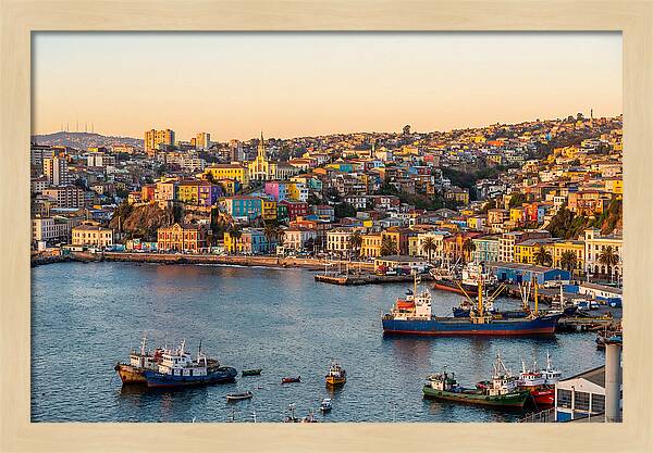 Valparaiso Harbor At Golden Hour