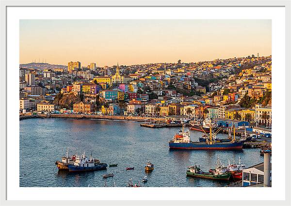 Valparaiso Harbor At Golden Hour