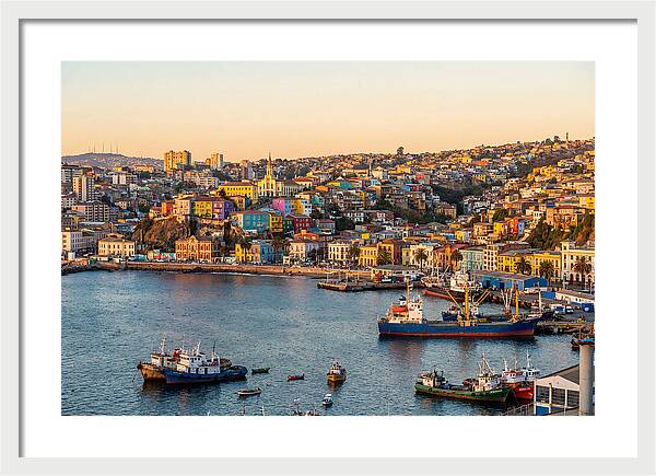 Valparaiso Harbor At Golden Hour