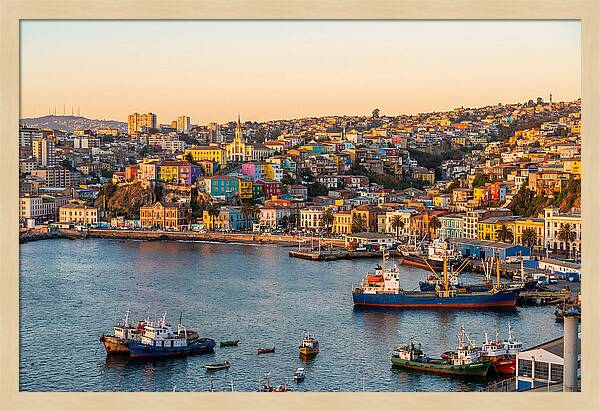 Valparaiso Harbor At Golden Hour