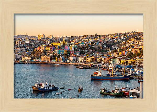 Valparaiso Harbor At Golden Hour