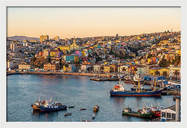 Valparaiso Harbor At Golden Hour