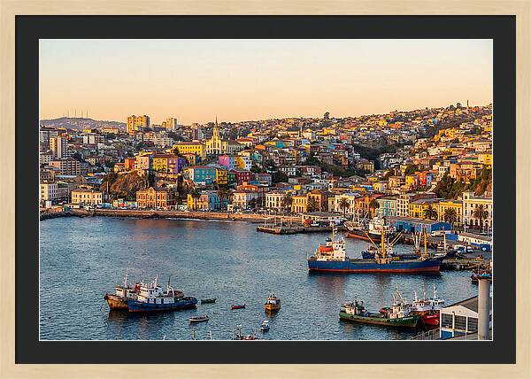 Valparaiso Harbor At Golden Hour