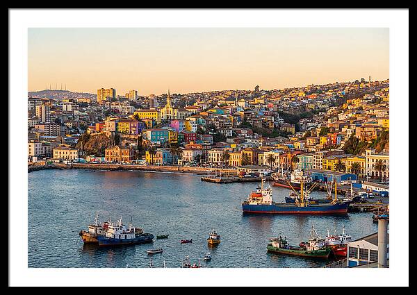 Valparaiso Harbor At Golden Hour
