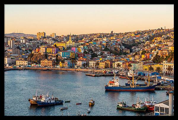 Valparaiso Harbor At Golden Hour