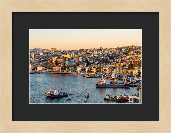 Valparaiso Harbor At Golden Hour