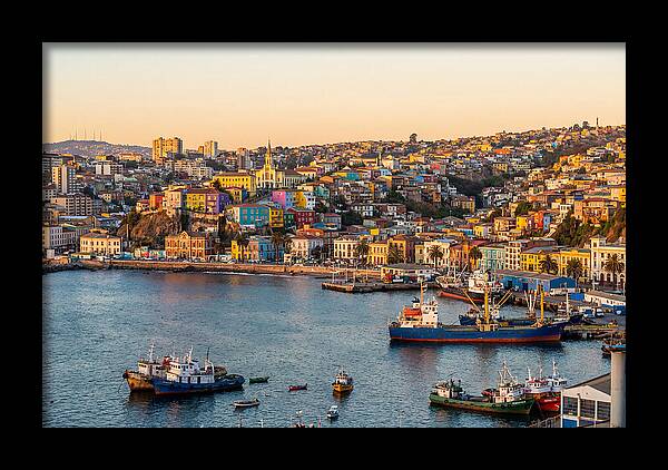 Valparaiso Harbor At Golden Hour
