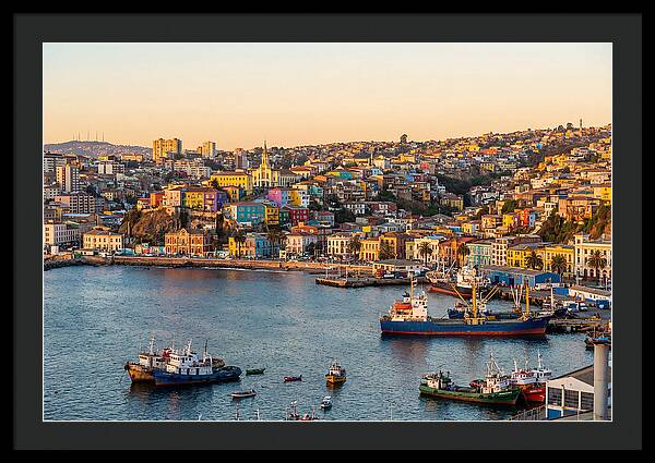 Valparaiso Harbor At Golden Hour