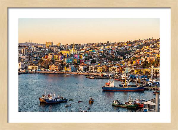 Valparaiso Harbor At Golden Hour