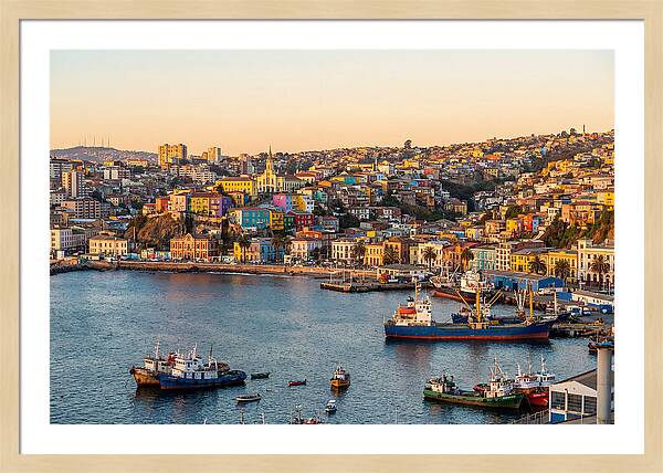 Valparaiso Harbor At Golden Hour