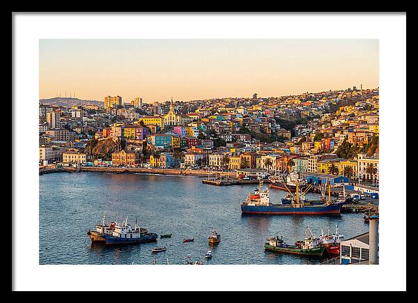 Valparaiso Harbor At Golden Hour
