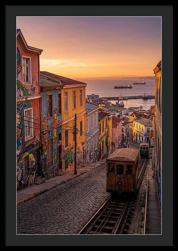 Valparaiso Hillside At Golden Hour