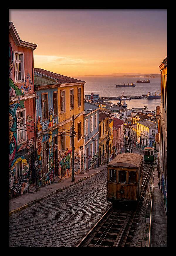 Valparaiso Hillside At Golden Hour