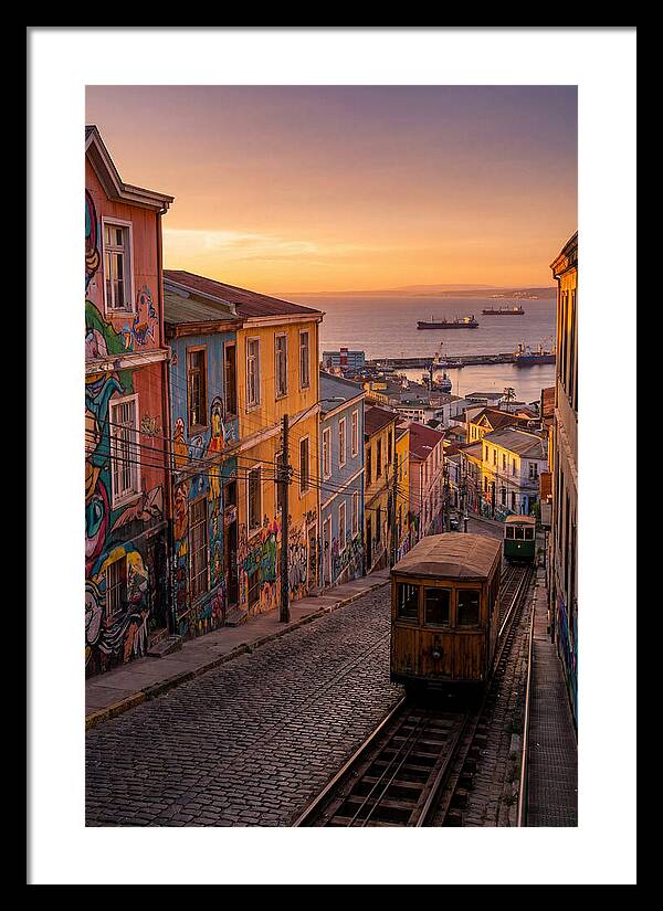 Valparaiso Hillside At Golden Hour