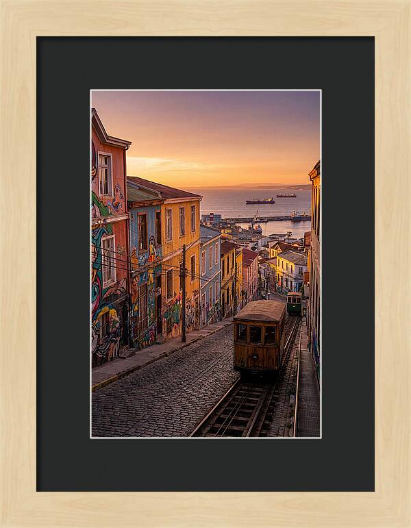 Valparaiso Hillside At Golden Hour