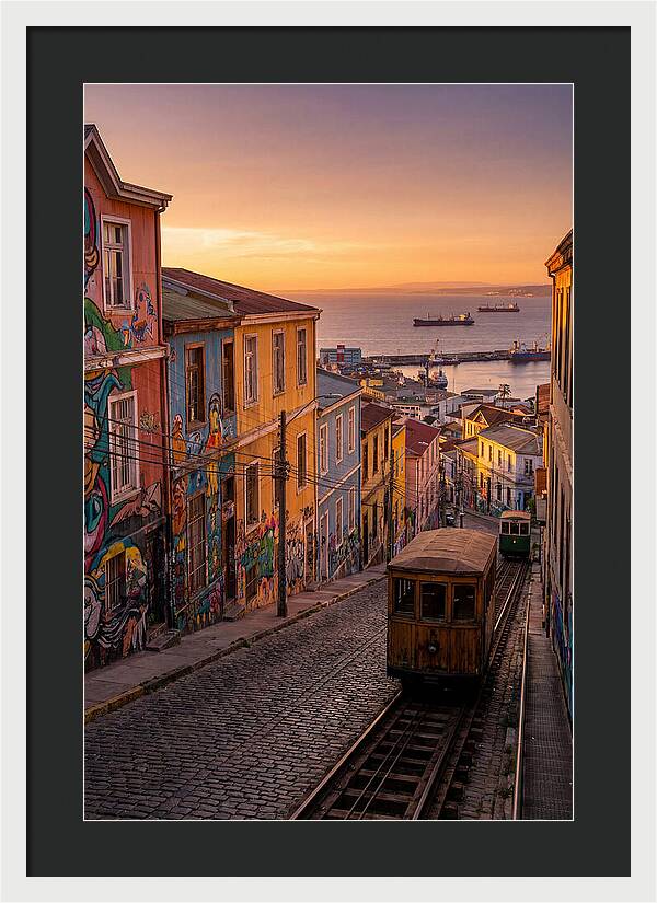 Valparaiso Hillside At Golden Hour