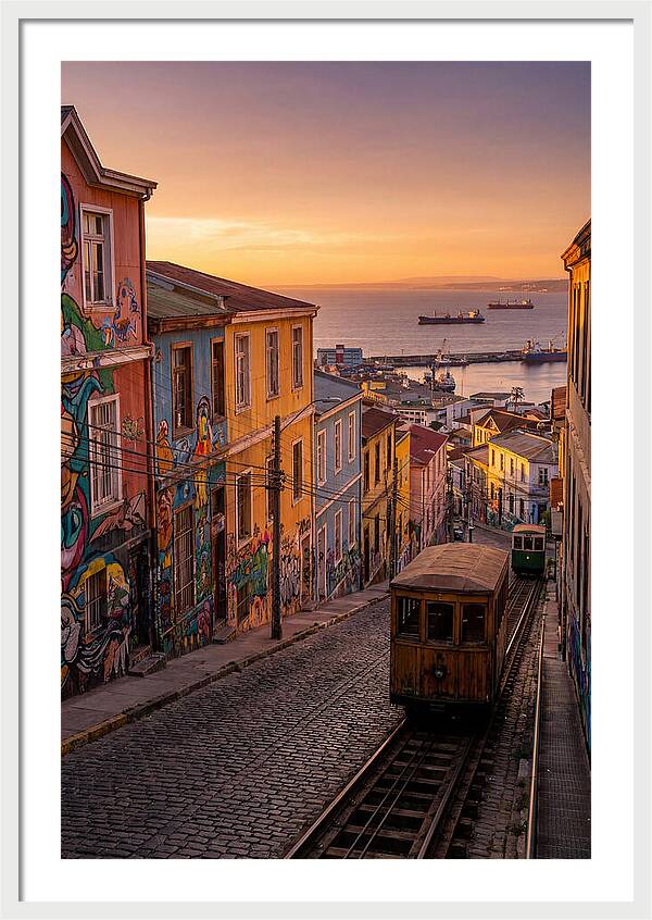 Valparaiso Hillside At Golden Hour