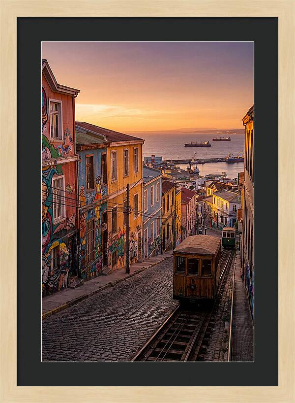 Valparaiso Hillside At Golden Hour