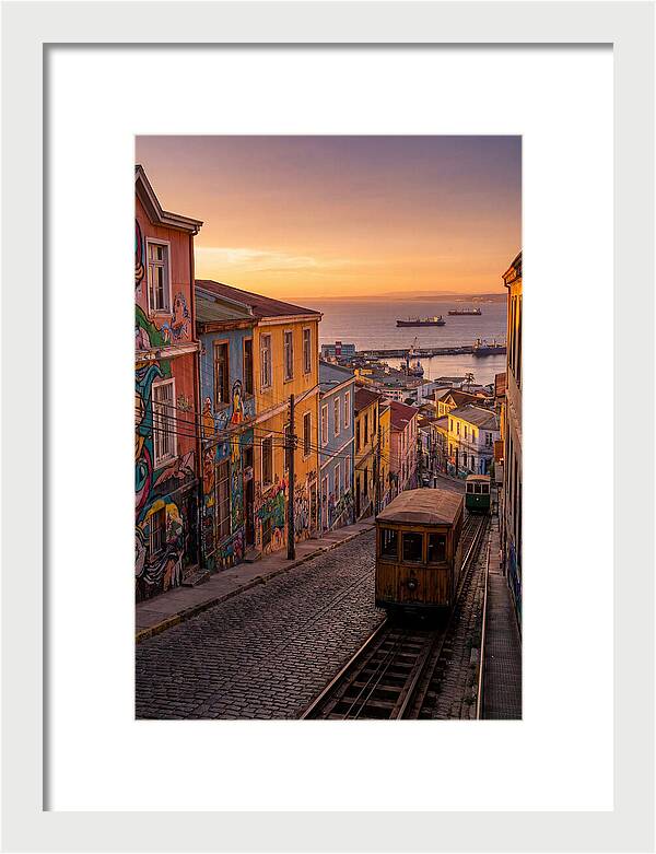 Valparaiso Hillside At Golden Hour