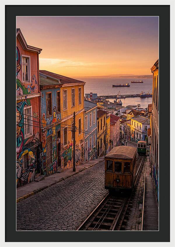 Valparaiso Hillside At Golden Hour