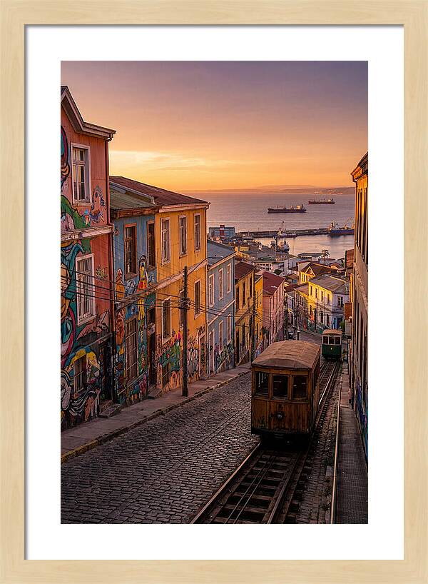 Valparaiso Hillside At Golden Hour
