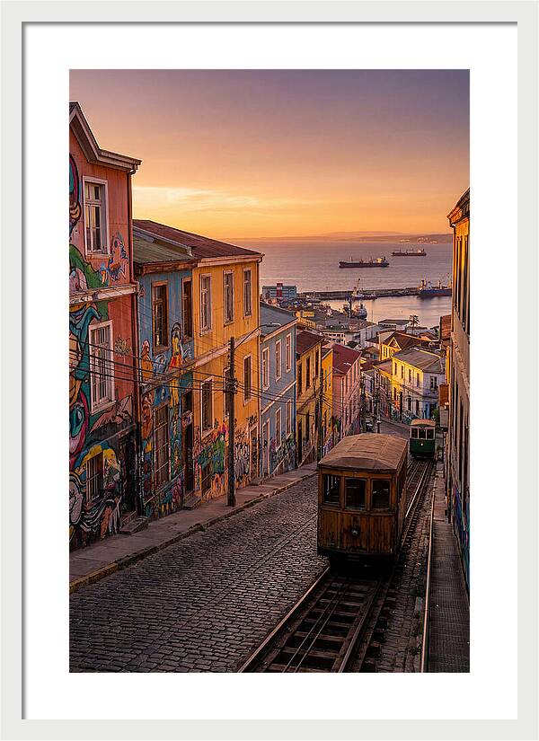 Valparaiso Hillside At Golden Hour