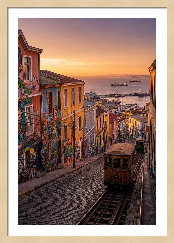 Valparaiso Hillside At Golden Hour
