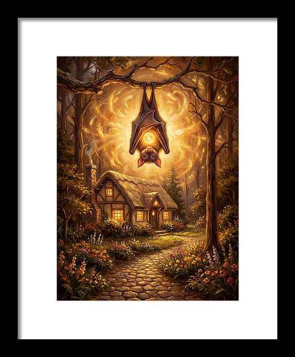 Vampire Bat Over Cottage