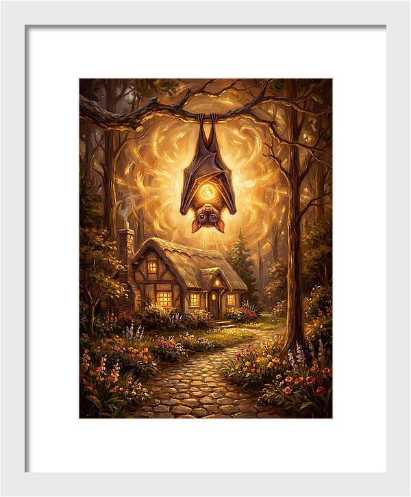 Vampire Bat Over Cottage