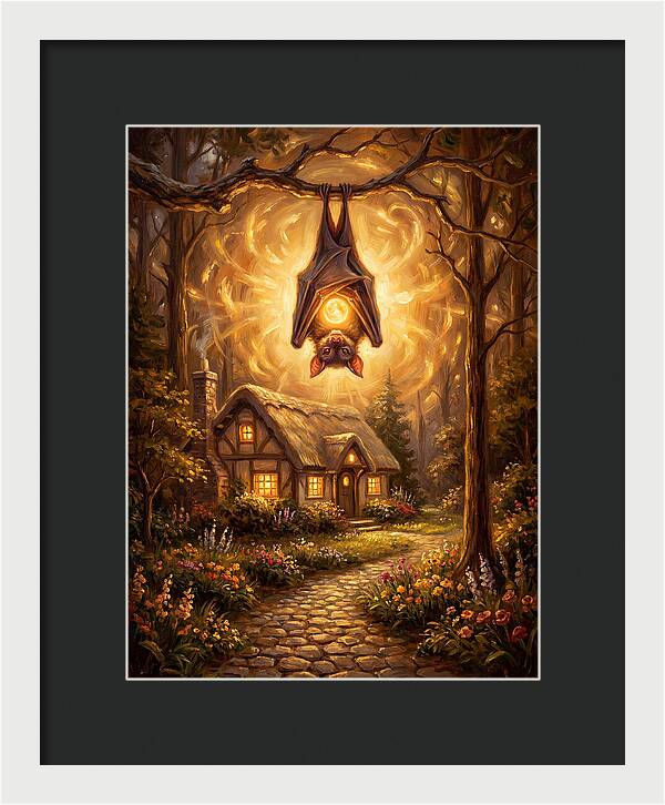 Vampire Bat Over Cottage
