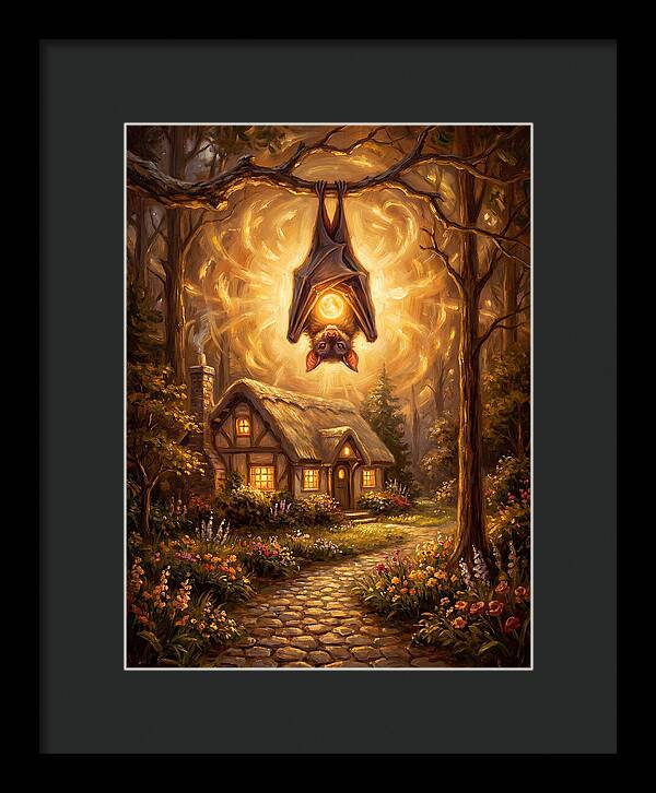 Vampire Bat Over Cottage