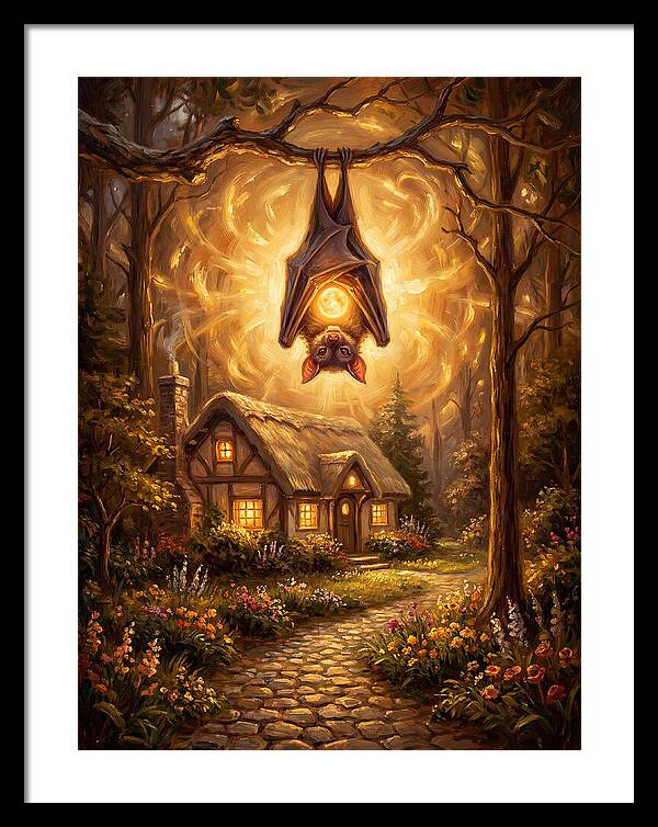 Vampire Bat Over Cottage