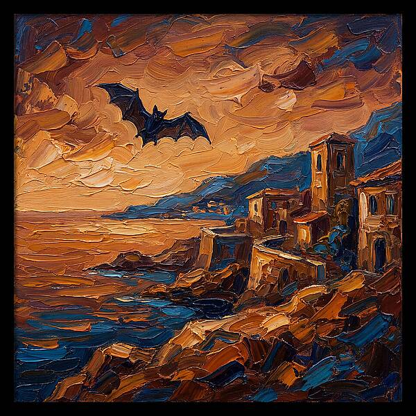 Vampire Bat Over Mediterranean Coast