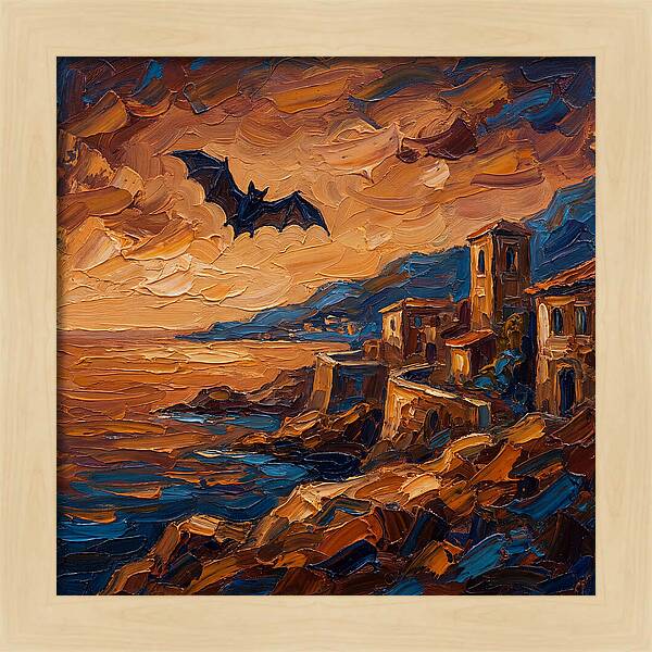 Vampire Bat Over Mediterranean Coast
