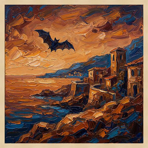 Vampire Bat Over Mediterranean Coast