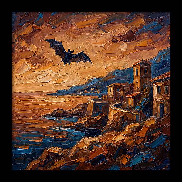 Vampire Bat Over Mediterranean Coast